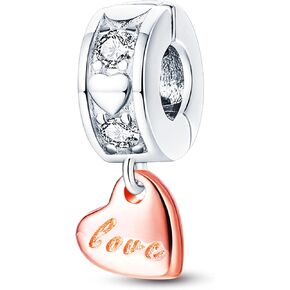 NUJIFFY 925 Sterling Silver Charms Beads for Bracelets & Necklaces, Pink Heart Charm Angel Cross Birthday Gifts Pendant Jewelry for Women Men Teens in Kuwait