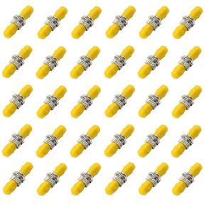 30 Pack ST Fiber Optical Coupler ST to ST Cable Barrel Connector Bulkhead Fiber Coupler Simplex Singlemode (Yellow)