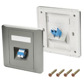 XMSJSIY LC to LC Fiber Optic Wall Plate Duplex LC Coupler Patch Panel Connector Single-Mode Multimode Module Socket for Network LAN LC Panel Mount - 2PCS