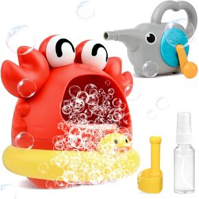 Bath Toys Crab Bubble Machine with 2 Attachments for Lots of Bubble, Toddler Bath Toys for Age 1 2 3 4 5 Experience The Fun of Bathing, No Battery Required