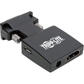 Tripp Lite Active HDMI to VGA Adapter (F/M), HDMI Audio Extractor, Female HDMI to Male VGA, 1080p @ 60 Hz, Black (P131-000-A-DISP)