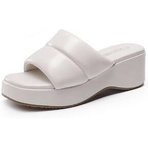 DREAM PAIRS Womens Slip on Slides Wedges Platform Cute Walking Comfort Sandals