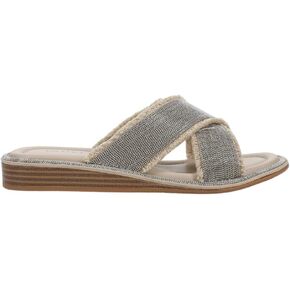 VANELi Womens Bogie Chain Slide Athletic Sandals Casual Low Heel 1-2" - Beige