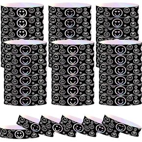 600 Pcs Smiley Face Paper Wristbands, Paper Wristbands for Events, Waterproof Entrance Wristbands, Colorful Entrance Wristbands, Paper Wrist Bands, Paper Bracelets for Events Music Concert (6 Colors
