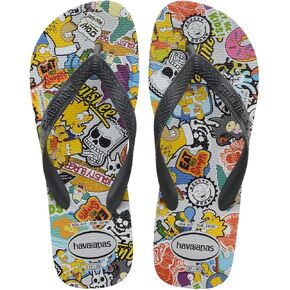 Havaianas Unisex Simpsons Flip Flops - Simpsons Icons Sandals - Ice Grey/Steel Grey, 9/10W - 8M