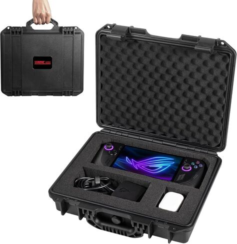 حقيبة حمل لجهاز ASUS ROG Ally X/PlayStation Portal، حافظة صلبة مقاومة للماء للتخزين المحمول لجهاز ASUS ROG Ally X 2024 مع حشوة إسفنجية قابلة للتخصيص بنفسك in Kuwait
