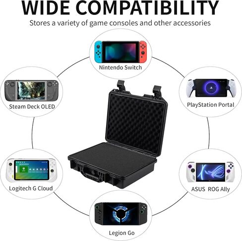 حقيبة حمل لجهاز ASUS ROG Ally X/PlayStation Portal، حافظة صلبة مقاومة للماء للتخزين المحمول لجهاز ASUS ROG Ally X 2024 مع حشوة إسفنجية قابلة للتخصيص بنفسك in Kuwait