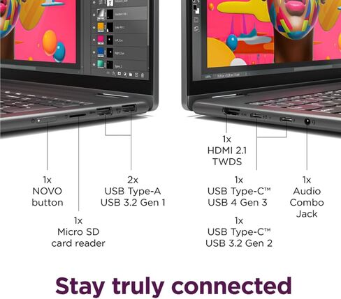 Lenovo Yoga 7i AI 2 في 1 16 بوصة WUXGA 16:10 كمبيوتر محمول بشاشة لمس، Intel Ultra 7 155U(Beats i7-1355U)، قارئ بصمات الأصابع، لوحة مفاتيح بإضاءة خلفية، 2 x Thunderbolt، Win 11، مع قلم ستايلس (U7-155U) |ذاكرة وصول عشوائي (RAM) سعة 16 جيجابايت|محرك أقراص SS in Saudi Arabia