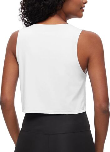 Womens Workout Tank Top Crop Top with Built in Bra Muscle Top Sleeveless Active Top Athletic Tank Crop Top Cropped Sports Shirt Tee Running Yoga Gym (Color: Ink Green, Size: M) in Saudi Arabia