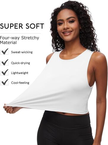 Womens Workout Tank Top Crop Top with Built in Bra Muscle Top Sleeveless Active Top Athletic Tank Crop Top Cropped Sports Shirt Tee Running Yoga Gym (Color: Ink Green, Size: M) in Saudi Arabia