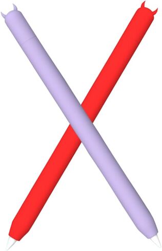 Mizi (2 Pack) Case for Apple Pencil 2nd Generation & Apple Pencil Pro (2024) Cover Premium Silicone Sleeve Skin, USB Charging/Double Tap & Attaching Magnetically - (Black/Orange) in Saudi Arabia