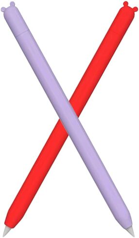 Mizi (2 Pack) Case for Apple Pencil 2nd Generation & Apple Pencil Pro (2024) Cover Premium Silicone Sleeve Skin, USB Charging/Double Tap & Attaching Magnetically - (Black/Orange) in Saudi Arabia