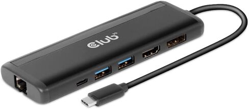قاعدة عرض متنقلة Club 3D CSV-1597 USB Gen 1 Type-C 8 في 1 MST مزدوجة 4K60 هرتز (HDMI 8K 30 هرتز، منفذ عرض 8K 30 هرتز) in Kuwait
