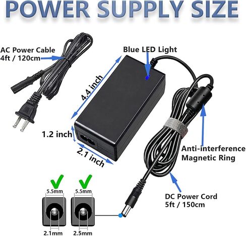 2V 2V 2.1A 3.42A سلك الطاقة لشاشة ASUS 22 '' 23 '' 24 '' 27 '' 27 'VG278 VG278Q VG279 VG279Q VG279QR VG245 VG245H VG248QE in Saudi Arabia