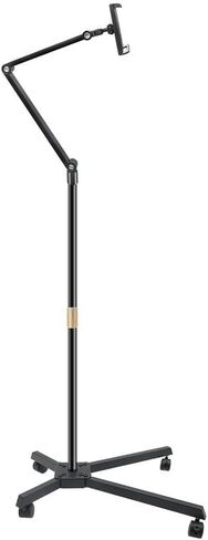 Mobile Floor Stand for Tablet & Smartphone with Wheels - Swivel, Height Adjustable & Rotating Holder for Devices - Holds up to 3.3 lbs in Saudi Arabia