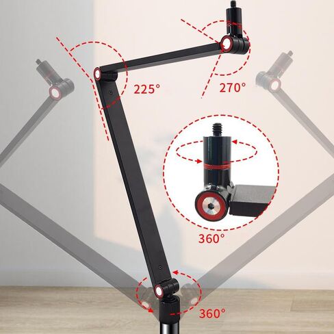 Mobile Floor Stand for Tablet & Smartphone with Wheels - Swivel, Height Adjustable & Rotating Holder for Devices - Holds up to 3.3 lbs in Saudi Arabia