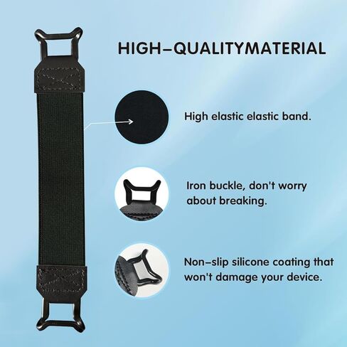 حزام يد آمن للكمبيوتر اللوحي Kindle eReaders Fire مقاس 6-8 بوصات - Kindle/Kobo/Voyaga/Lenovo/Sony Kindle E-Book Tablet، حزام يد متعدد الاستخدامات عالي المرونة وخفيف الوزن وحامل قبضة إصبع، أسود in Kuwait