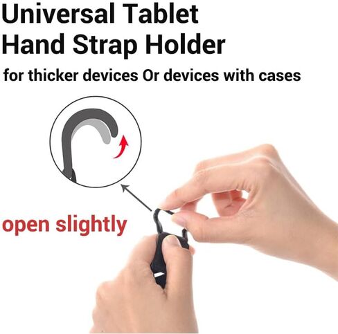 حزام يد آمن للكمبيوتر اللوحي Kindle eReaders Fire مقاس 6-8 بوصات - Kindle/Kobo/Voyaga/Lenovo/Sony Kindle E-Book Tablet، حزام يد متعدد الاستخدامات عالي المرونة وخفيف الوزن وحامل قبضة إصبع، أسود in Kuwait