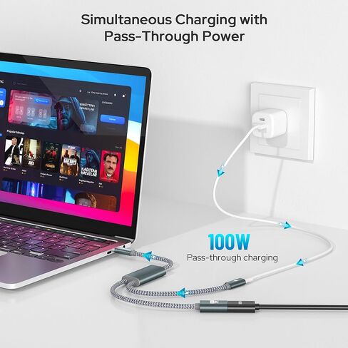 محول Basesailor USB C إلى HDMI مع منفذ شاحن PD 100 واط، محول 2 في 1 من النوع C إلى 4K MHL HDMI أنثى، Thunderbolt 3 لهاتف iPhone 15 Pro Max Plus، MacBook، ipad Air 5 Mini 6، Galaxy، Steam Deck in Kuwait