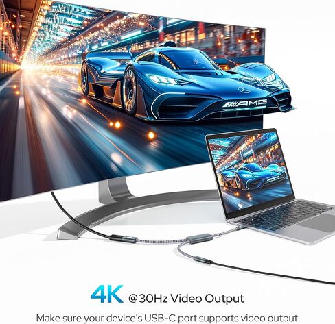 محول Basesailor USB C إلى HDMI مع منفذ شاحن PD 100 واط، محول 2 في 1 من النوع C إلى 4K MHL HDMI أنثى، Thunderbolt 3 لهاتف iPhone 15 Pro Max Plus، MacBook، ipad Air 5 Mini 6، Galaxy، Steam Deck in Kuwait