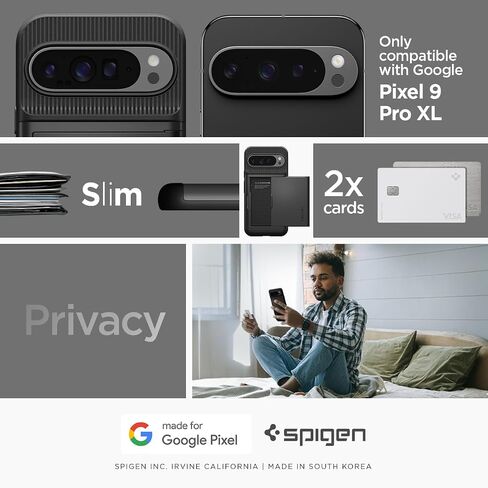 Spigen Slim Armor CS مصمم لحافظة Pixel 9 Pro XL (2024) [حماية عسكرية] - أسود in Kuwait