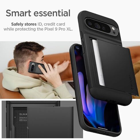 Spigen Slim Armor CS مصمم لحافظة Pixel 9 Pro XL (2024) [حماية عسكرية] - أسود in Kuwait