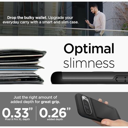 Spigen Slim Armor CS مصمم لحافظة Pixel 9 Pro XL (2024) [حماية عسكرية] - أسود in Kuwait
