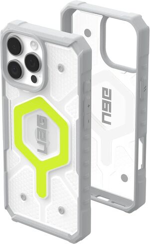 حافظة URBAN ARMOR GEAR UAG مصممة لهاتف iPhone 16 Pro Max مقاس 6.9 بوصة باثفايندر شفاف - متوافقة مع شحن MagSafe، غطاء واقٍ متين مقاوم للصدمات ومضاد للانزلاق من الدرجة العسكرية، نيون نشط in Saudi Arabia