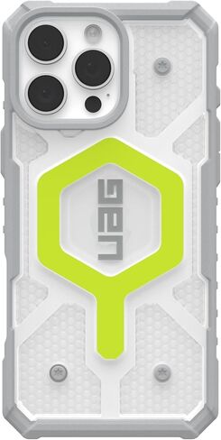 حافظة URBAN ARMOR GEAR UAG مصممة لهاتف iPhone 16 Pro Max مقاس 6.9 بوصة باثفايندر شفاف - متوافقة مع شحن MagSafe، غطاء واقٍ متين مقاوم للصدمات ومضاد للانزلاق من الدرجة العسكرية، نيون نشط in Saudi Arabia