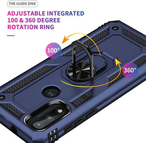 حافظة Moto G Play 2023: حافظة Moto G Pure، حافظة Moto G Power 2022 مع واقي شاشة عالي الدقة، [درجة عسكرية 16 قدم. تم اختبار السقوط] جراب هاتف واقٍ مضاد للصدمات لهاتف Motorola G Pure، أزرق in Kuwait