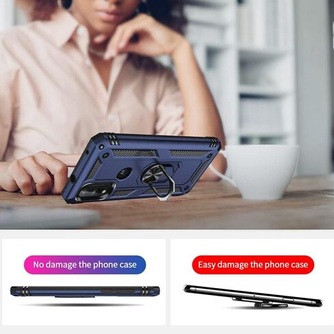 حافظة Moto G Play 2023: حافظة Moto G Pure، حافظة Moto G Power 2022 مع واقي شاشة عالي الدقة، [درجة عسكرية 16 قدم. تم اختبار السقوط] جراب هاتف واقٍ مضاد للصدمات لهاتف Motorola G Pure، أزرق in Kuwait