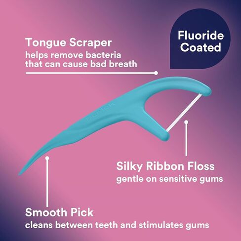 DenTek Comfort Clean Floss Picks for Sensitive Teeth, Soft and Silky Ribbon, 90 Count Each (Pack of 2) in Saudi Arabia