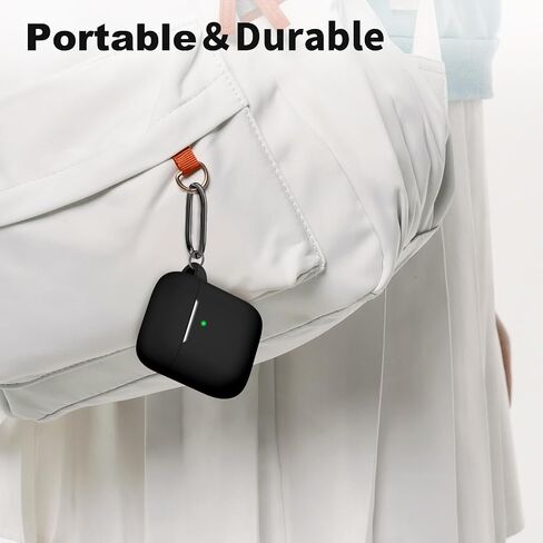 for AirPods Case Cover with Cleaning Pen，Soft Silicone Protective Cover with Buckle for Women Men Compatible with Apple AirPods 2nd 1st Generation Charging Case, Front LED ，Black in Saudi Arabia