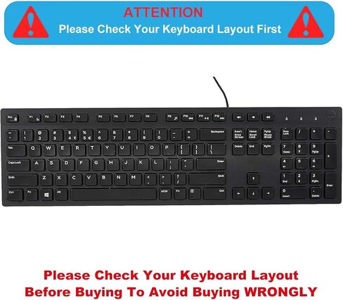 Keyboard Cover for Dell KM636 Wireless Keyboard & Dell KB216 Wired Keyboard & Dell Optiplex 5250 3050 3240 5460 7450 7050 & Dell Inspiron AIO 3475/3477/3670 All-in one Desktop Keyboard Skin-Clear in Kuwait