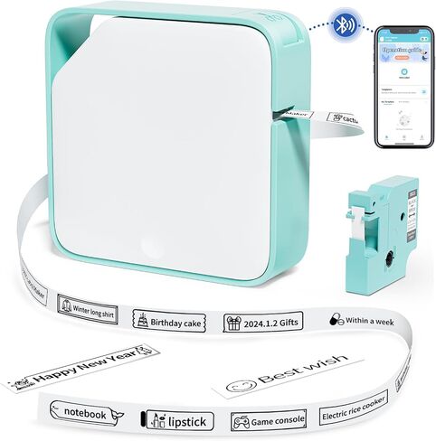 آلة صنع الملصقات Vixic D1600 مع أشرطة، طابعة ملصقات صغيرة محمولة تعمل بالبلوتوث للهواتف الذكية، ملصقات صغيرة محمولة باليد بدون حرارة، قوالب متعددة لتنظيم المكتب المنزلي، أرجواني in Kuwait