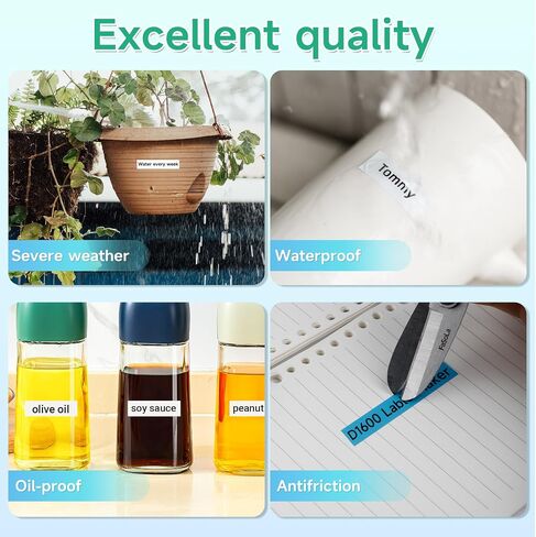 آلة صنع الملصقات Vixic D1600 مع أشرطة، طابعة ملصقات صغيرة محمولة تعمل بالبلوتوث للهواتف الذكية، ملصقات صغيرة محمولة باليد بدون حرارة، قوالب متعددة لتنظيم المكتب المنزلي، أرجواني in Kuwait