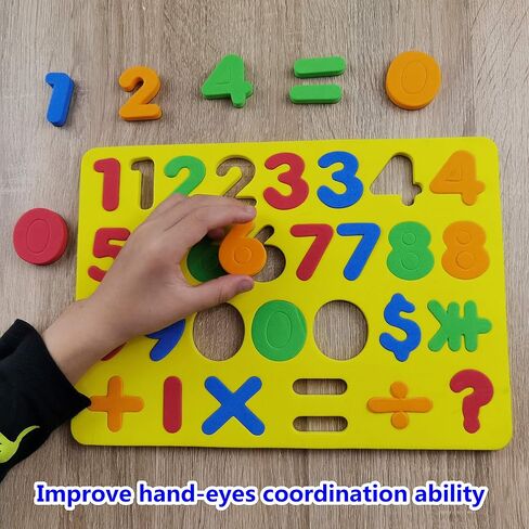 Magnetic Letters Set for Toddlers - Foam Alphabet Magnets Letters Fridge Refrigerator Colorful Educational Toys Preschool Learning Spelling Counting for Kids Boys Girls 1 2 3 with Random Color in Saudi Arabia