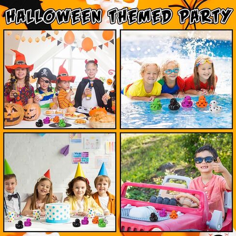 Wettarn 60 Pcs Halloween Rubber Ducks 2 Inch Mini Rubber Duckies Halloween Bath Toys Ghosts Pumpkins Skeletons Bats Spiders Bathtub Toys for Trick or Treat Goodie Bag Fillers Halloween Party in Saudi Arabia