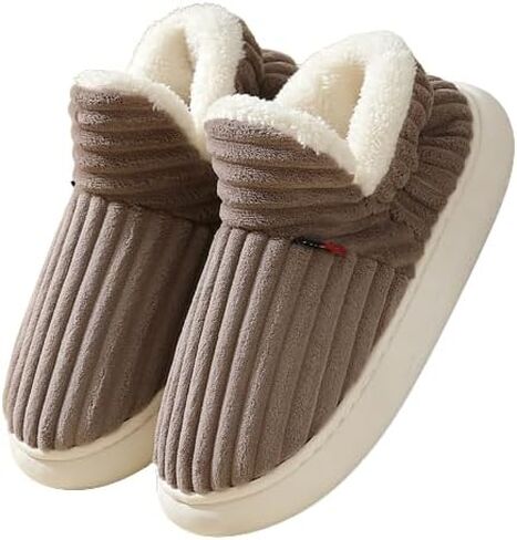 Caistre Women Men Ankle Bootie Slipper Plush Warm Indoor Outdoor Shoes Comfy Fleece Lined Memory Foam Slipper with Anti-Slip Sole in Kuwait