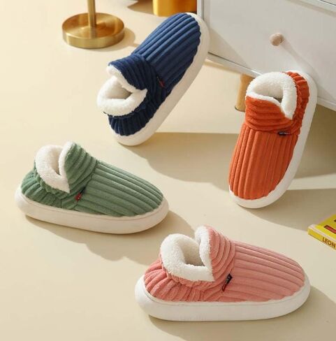 Caistre Women Men Ankle Bootie Slipper Plush Warm Indoor Outdoor Shoes Comfy Fleece Lined Memory Foam Slipper with Anti-Slip Sole in Kuwait