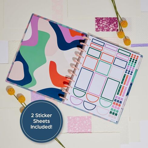 Happy Planner Disc-Bound 12-Month Planner, July 2024–June 2025 Daily, Weekly, and Monthly Planner, Big Size, Dashboard Layout, Opal Mountain Theme, 2 Sticker Sheets, 8.5" x 11" in Saudi Arabia