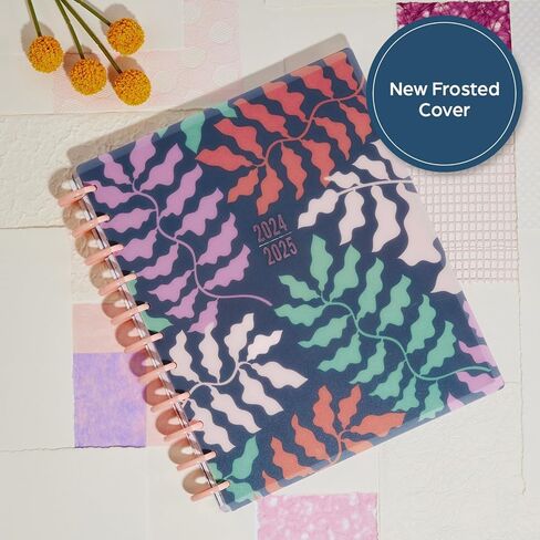 Happy Planner Disc-Bound 12-Month Planner, July 2024–June 2025 Daily, Weekly, and Monthly Planner, Big Size, Dashboard Layout, Opal Mountain Theme, 2 Sticker Sheets, 8.5" x 11" in Saudi Arabia