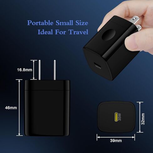 كتلة شاحن Samsung A55 فائقة السرعة من النوع C بقدرة 35 وات لهاتف Samsung Galaxy Z Flip6/Fold6/A15/A14 5G/A54/A13/A53/A34/A33/S24/S23 Ultra/S22 FE، Pixel 8a 8 7 6، iPhone 16 15 14 13 12 برو ماكس شاحن حائط USB C in Kuwait