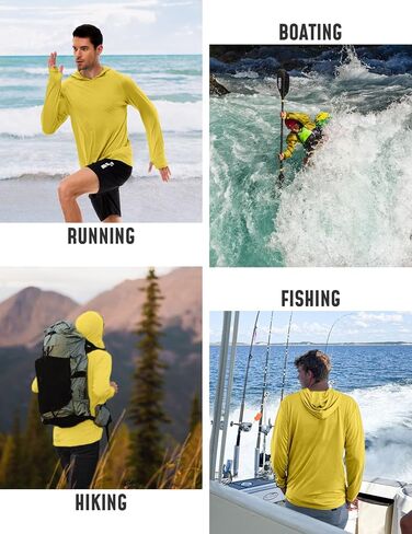 Hoodies for Men Rash Guard UPF 50 Sun Protection UV Fishing Shirts Long Sleeve Outdoor Swim Running Water Shirt Quick Dry Athletic Workout Rashguard Cooling Clothing Gray Blue 2XL in Saudi Arabia