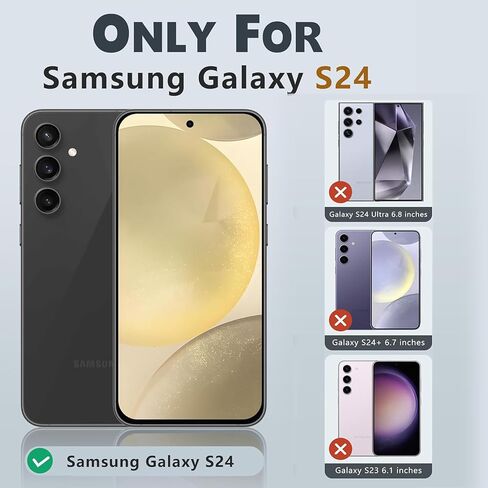 حافظة بطارية لهاتف Galaxy S24 Plus، [12000 مللي أمبير] سعة كبيرة ونحيفة وقابلة للحمل وشحن سريع، حافظة بطارية متوافقة مع حافظة شحن لاسلكية لهاتف Galaxy S24 Plus مع Carplay (6.7 بوصة) - أسود in Saudi Arabia