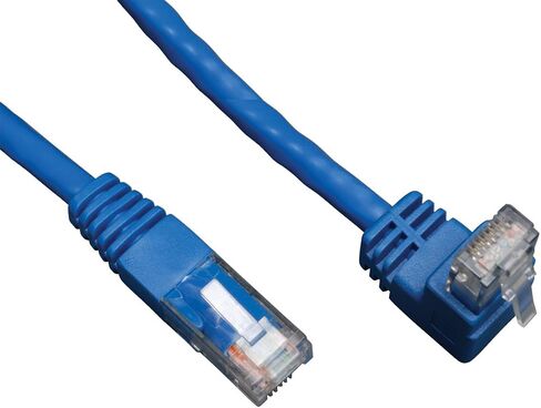 Tripp Lite Cat6 Gigabit Molded Patch Cable (RJ45 Right Angle Up M to RJ45 M) Blue, 10-ft.(N204-010-BL-UP) in Saudi Arabia