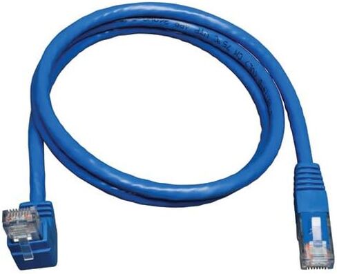 Tripp Lite Cat6 Gigabit Molded Patch Cable (RJ45 Right Angle Up M to RJ45 M) Blue, 10-ft.(N204-010-BL-UP) in Saudi Arabia