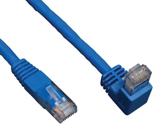 Tripp Lite Cat6 Gigabit Molded Patch Cable (RJ45 Right Angle Up M to RJ45 M) Blue, 10-ft.(N204-010-BL-UP) in Saudi Arabia