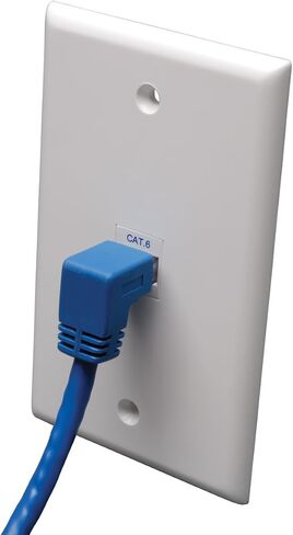 Tripp Lite Cat6 Gigabit Molded Patch Cable (RJ45 Right Angle Up M to RJ45 M) Blue, 10-ft.(N204-010-BL-UP) in Saudi Arabia