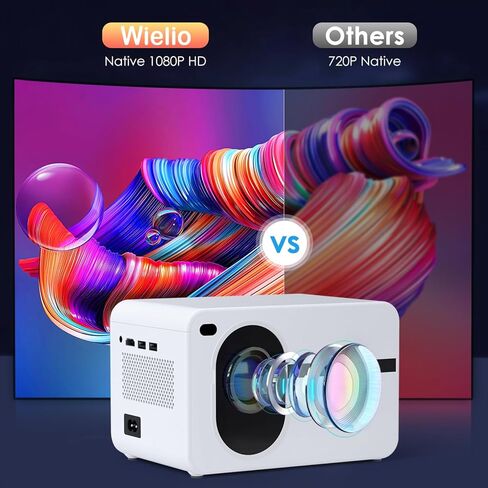 جهاز عرض صغير مع واي فاي وبلوتوث، أجهزة عرض أصلية 1080 بكسل، جهاز عرض فيديو منزلي 15000 لتر، جهاز عرض محمول متوافق مع iOS/Android PC/TV Stick/HDMI/USB/AV (أبيض) in Kuwait